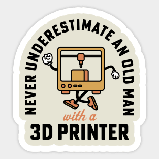 3D Printing Old Man with a 3D Printer 3D Filament Sticker